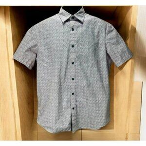 Michael Kors Mens Classic Fit Short Sleeve Casual Shirt Large